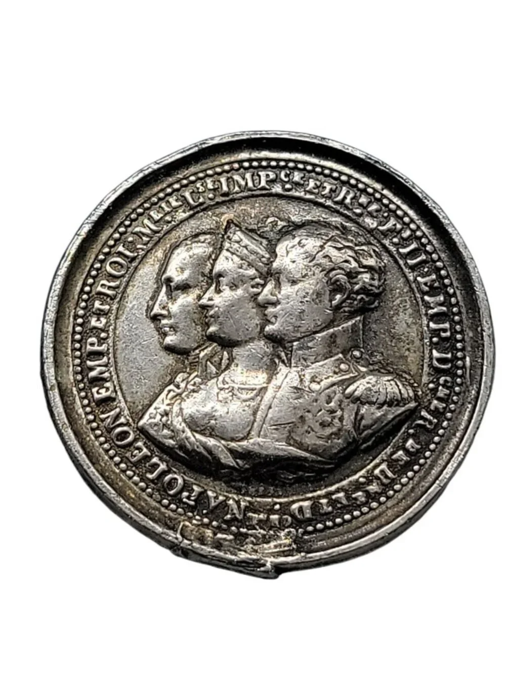 VTG LIDZ Bros NYC Napoleonic Medal Brooch Three Emperors Marie Louise Francis
